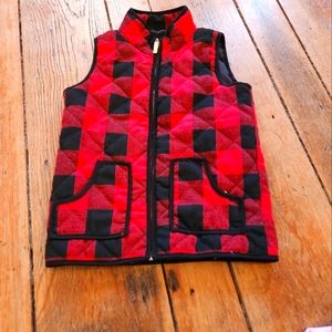Kids 5/6t red plaid vest